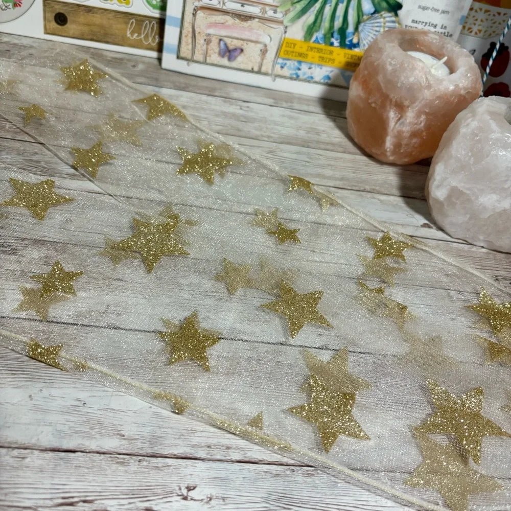 FREE WHEN BUNDLED Women’s Sheer Shimmer Trouser Socks With Gold Glitter Stars